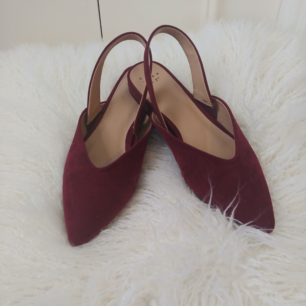 Pointed toe slip one with strap